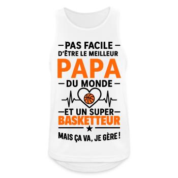 Heart + Basketball – Super Dad Basketball Player - Men's Breathable Tank Top - white - Front - Nick (188cm)