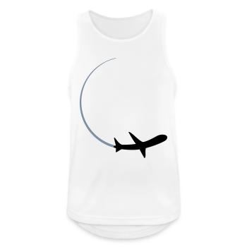 courbe logo cercle rond ligne avion avion mouche p - Débardeur respirant Homme - blanc - Devant - Nick (188cm)