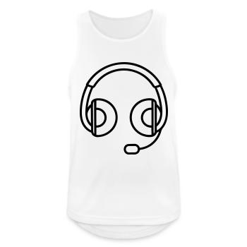 casque audio gaming - Débardeur respirant Homme - blanc - Devant - Nick (188cm)