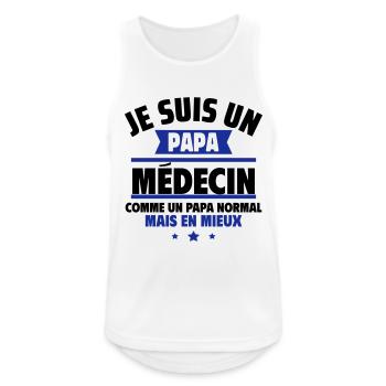 papa médecin : cadeau fête des pères - Débardeur respirant Homme - blanc - Devant - Nick (188cm)