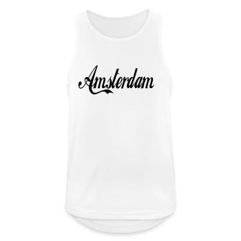 Amsterdam - Männer Tank Top atmungsaktiv - Weiß - Vorne - Nick (188cm)