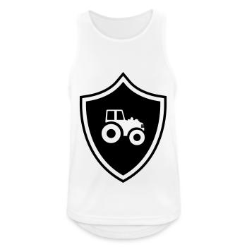 Traktor Farmer Wappen - Männer Tank Top atmungsaktiv - Weiß - Vorne - Nick (188cm)