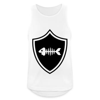 Fish Coat of Arms Bones Bones - Men's Breathable Tank Top - white - Front - Nick (188cm)