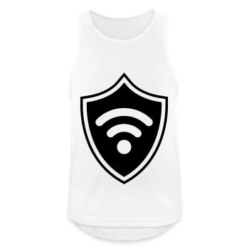 Wlan Internet Wappen - Männer Tank Top atmungsaktiv - Weiß - Vorne - Nick (188cm)