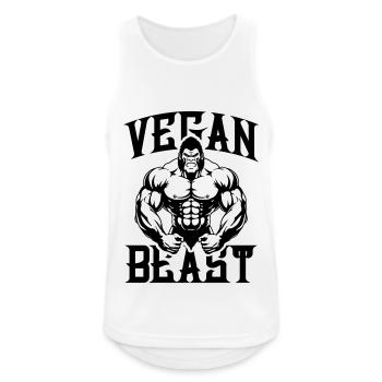 Gorilla Vegan Beast - Men's Breathable Tank Top - white - Front - Nick (188cm)
