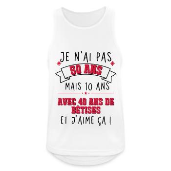 50 years - 50 years anniversary humor - Men's Breathable Tank Top - white - Front - Nick (188cm)
