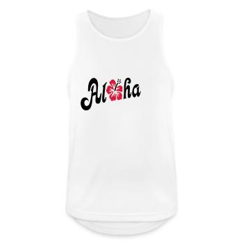 Aloha fleur d'hibiscus - Débardeur respirant Homme - blanc - Devant - Nick (188cm)