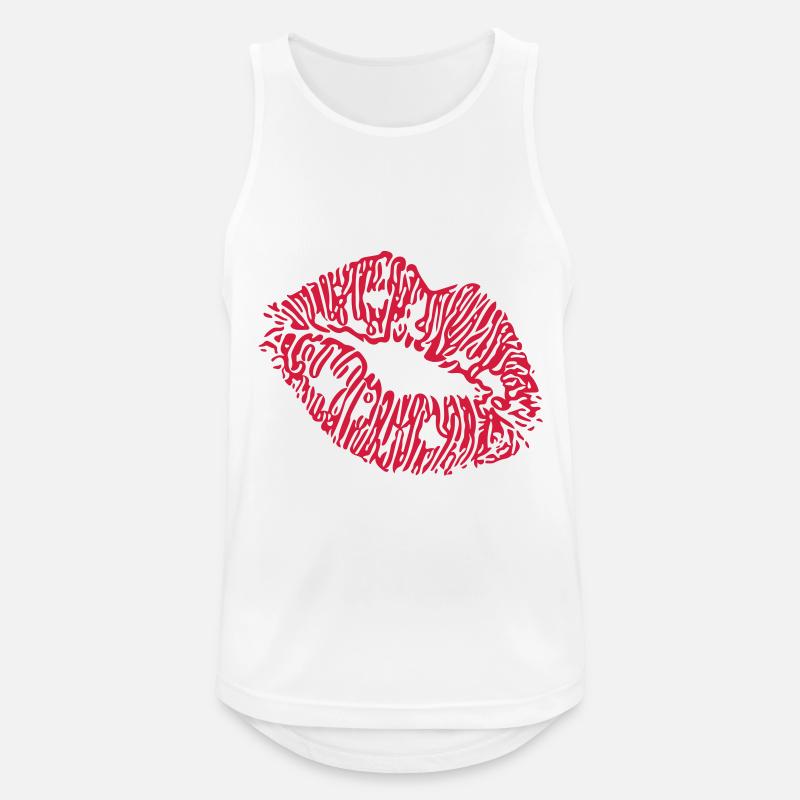lips - Men's Breathable Tank Top - white