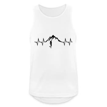 Climbing man - Heartbeat and Mountain - Men's Breathable Tank Top - white - Front - Nick (188cm)