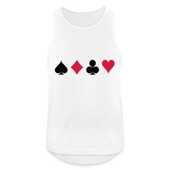 Pik Kreuz Herz Karo - Kartenblatt - Männer Tank Top atmungsaktiv - Weiß - Vorne - Nick (188cm)