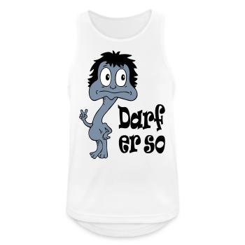 Sprüche Lustige Comic Darf er so - Männer Tank Top atmungsaktiv - Weiß - Vorne - Nick (188cm)