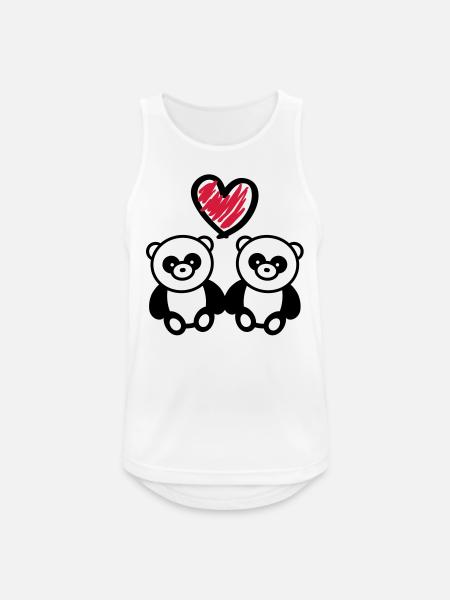 panda_love_r2 - Men's Breathable Tank Top - white