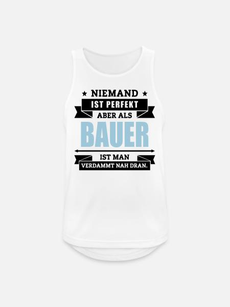 Funshirt Bauer - Männer Tank Top atmungsaktiv - Weiß