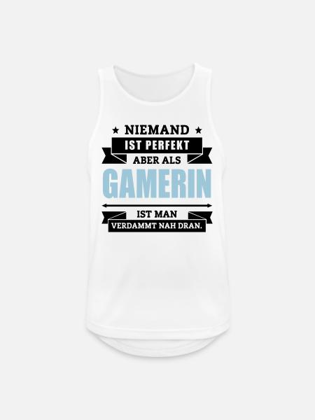 Funshirt Gamerin - Männer Tank Top atmungsaktiv - Weiß