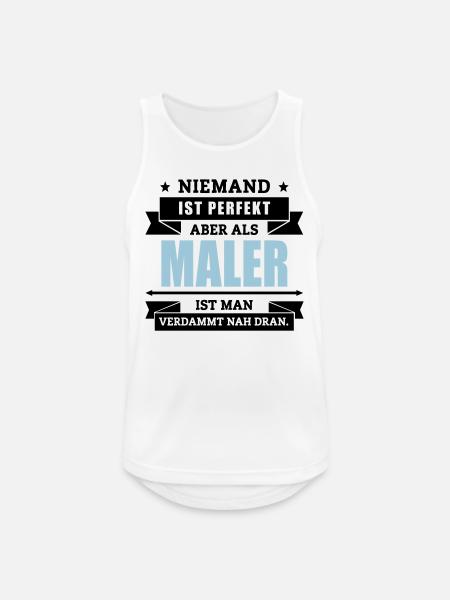 Funshirt Maler - Männer Tank Top atmungsaktiv - Weiß