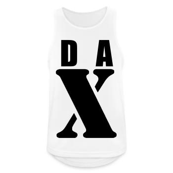 Dax – First Name Design | Minimal Typography - Männer Tank Top atmungsaktiv - Weiß - Vorne - Nick (188cm)