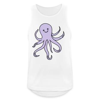 Lila Oktopus Charm - Männer Tank Top atmungsaktiv - Weiß - Vorne - Nick (188cm)