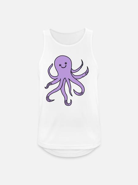 Purple Octopus Charm - Men's Breathable Tank Top - white