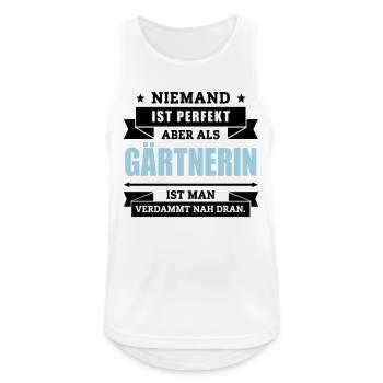 Funshirt Gärtnerin - Männer Tank Top atmungsaktiv - Weiß - Vorne - Nick (188cm)