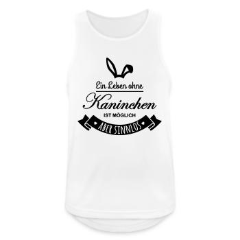 leben ohne Kaninchen möglich aber sinnlos Hasen - Männer Tank Top atmungsaktiv - Weiß - Vorne - Nick (188cm)