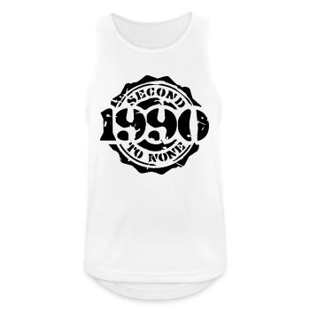 1990 - Second to None - Männer Tank Top atmungsaktiv - Weiß - Vorne - Nick (188cm)
