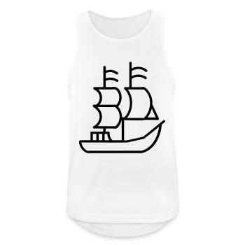 Bateau pirate - Débardeur respirant Homme - blanc - Devant - Nick (188cm)