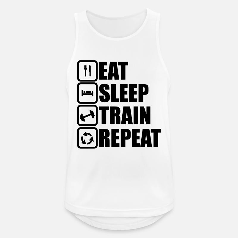 eat sleep train repeat - Männer Tank Top atmungsaktiv - Weiß