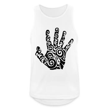 main tribal hand finger 0 - Débardeur respirant Homme - blanc - Devant - Nick (188cm)
