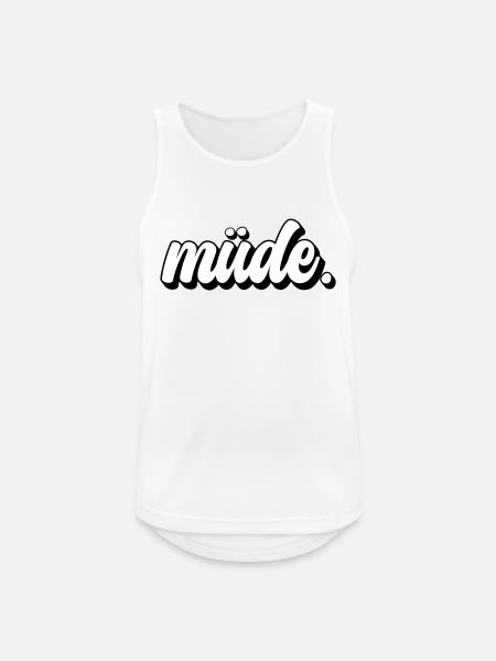 Müde - Männer Tank Top atmungsaktiv - Weiß