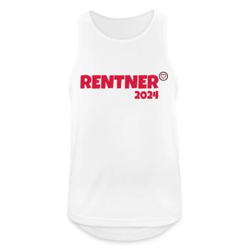 Rentner 2024 - Männer Tank Top atmungsaktiv - Weiß - Vorne - Nick (188cm)