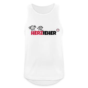 Herzieher - Männer Tank Top atmungsaktiv - Weiß - Vorne - Nick (188cm)