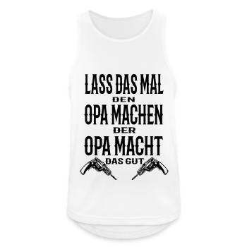 Opa - Männer Tank Top atmungsaktiv - Weiß - Vorne - Nick (188cm)