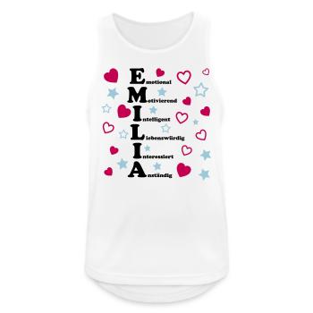 Emilia - Männer Tank Top atmungsaktiv - Weiß - Vorne - Nick (188cm)