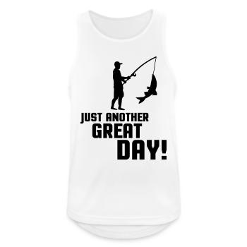 fishing another great day 001 - Männer Tank Top atmungsaktiv - Weiß - Vorne - Nick (188cm)