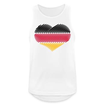 Heart Black Red Gold (Germany Flag Sketch) - Men's Breathable Tank Top - white - Front - Nick (188cm)