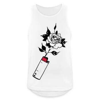 Briquet à fleurs (couleurs personnalisables) - Débardeur respirant Homme - blanc - Devant - Nick (188cm)
