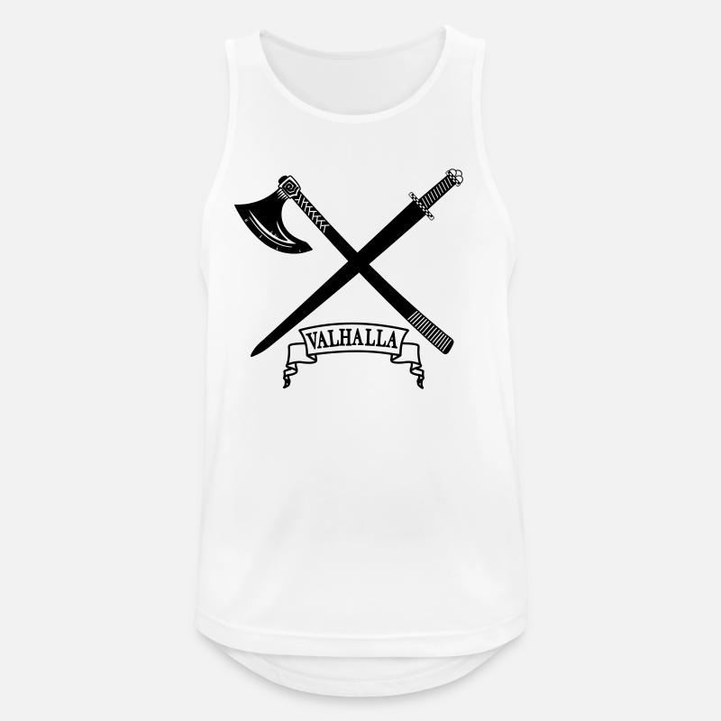 Walhalla mit Axt und Schwert - Männer Tank Top atmungsaktiv - Weiß