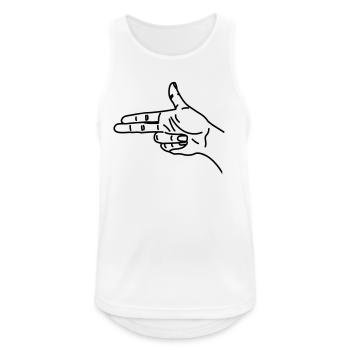 Hand gesture gun scared war - Men's Breathable Tank Top - white - Front - Nick (188cm)