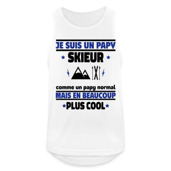 Je suis un papy skieur plus cool, cadeau noël - Débardeur respirant Homme - blanc - Devant - Nick (188cm)