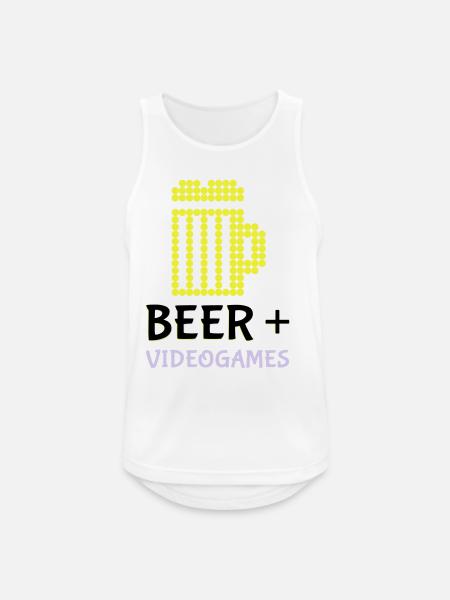 Pixel-Bier-Videospiele - Männer Tank Top atmungsaktiv - Weiß