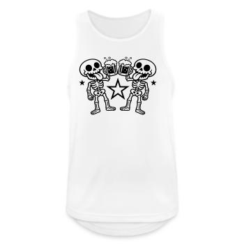 Skelett Bier Prost - Männer Tank Top atmungsaktiv - Weiß - Vorne - Nick (188cm)