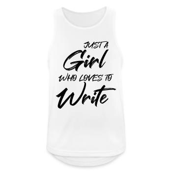 Just a girl who loves to write - Männer Tank Top atmungsaktiv - Weiß - Vorne - Nick (188cm)