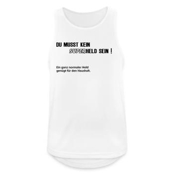 normaler Held - Männer Tank Top atmungsaktiv - Weiß - Vorne - Nick (188cm)