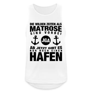 Matrose JGA - Männer Tank Top atmungsaktiv - Weiß - Vorne - Nick (188cm)