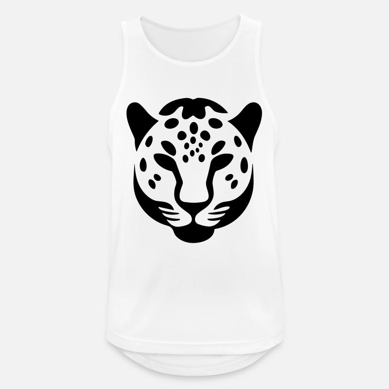 Leopard - Männer Tank Top atmungsaktiv - Weiß