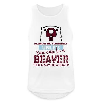 Biber Geschenk - Männer Tank Top atmungsaktiv - Weiß - Vorne - Nick (188cm)