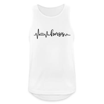 Herzschlag Pferd Pferde reiten Reiter Herz EKG - Männer Tank Top atmungsaktiv - Weiß - Vorne - Nick (188cm)