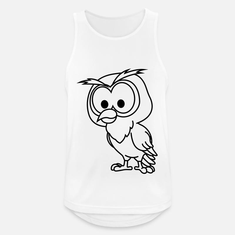 Eule Comic Tier - Männer Tank Top atmungsaktiv - Weiß
