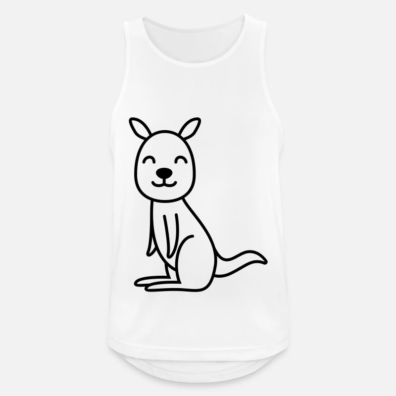 Kangaroo Comic - Männer Tank Top atmungsaktiv - Weiß