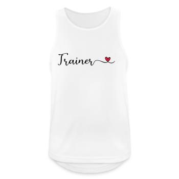 Trainer - Männer Tank Top atmungsaktiv - Weiß - Vorne - Nick (188cm)